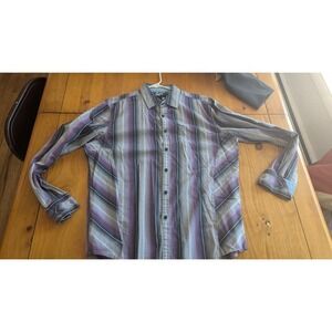 INC International Concepts Mens L‎ Striped Button Down Long Sleeve Casual Shirt